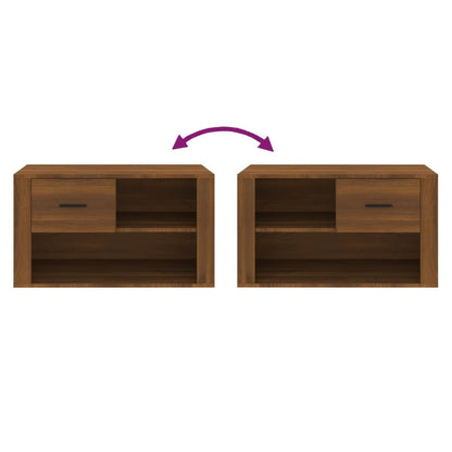 vidaXL Shoe Cabinet Brown Oak 80x35x45 cm Engineered Wood