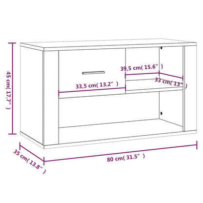 vidaXL Shoe Cabinet Brown Oak 80x35x45 cm Engineered Wood