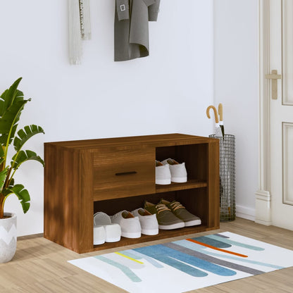 vidaXL Shoe Cabinet Brown Oak 80x35x45 cm Engineered Wood
