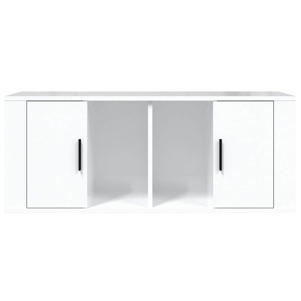 vidaXL TV Cabinet High Gloss White 100x35x40 cm Engineered Wood