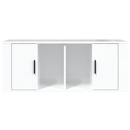 vidaXL TV Cabinet High Gloss White 100x35x40 cm Engineered Wood