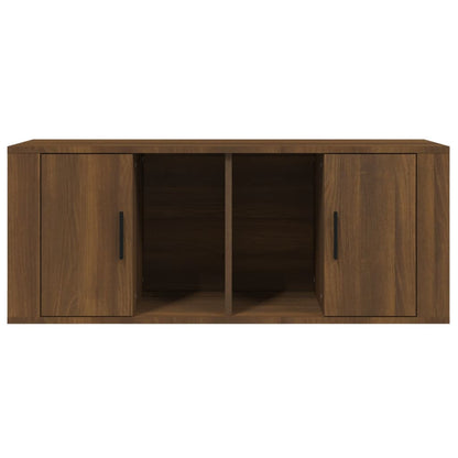 vidaXL TV Cabinet Brown Oak 100x35x40 cm Engineered Wood