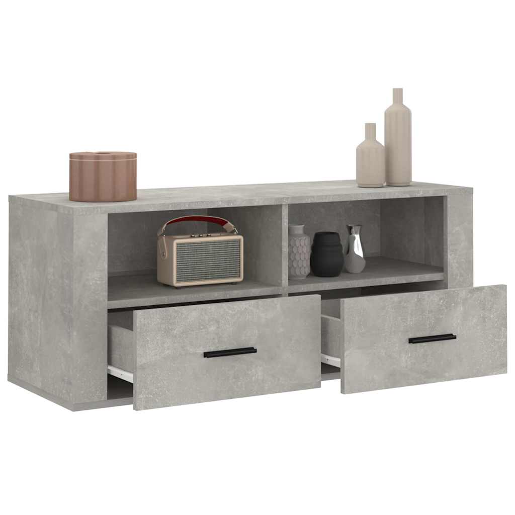 vidaXL TV Cabinet Concrete Grey 100x35x40 cm Engineered Wood