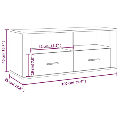 vidaXL TV Cabinet Concrete Grey 100x35x40 cm Engineered Wood