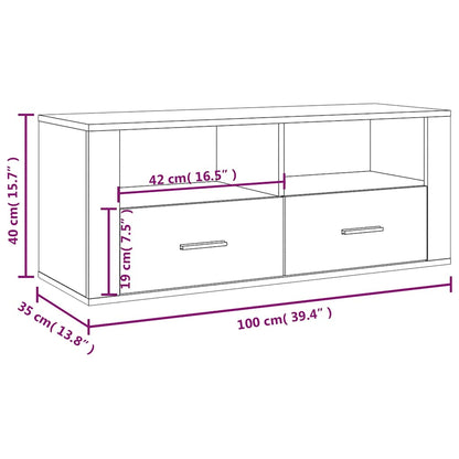 vidaXL TV Cabinet Concrete Grey 100x35x40 cm Engineered Wood