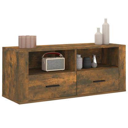 vidaXL TV Cabinet Smoked Oak 100x35x40 cm Engineered Wood
