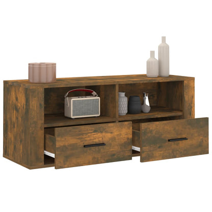 vidaXL TV Cabinet Smoked Oak 100x35x40 cm Engineered Wood