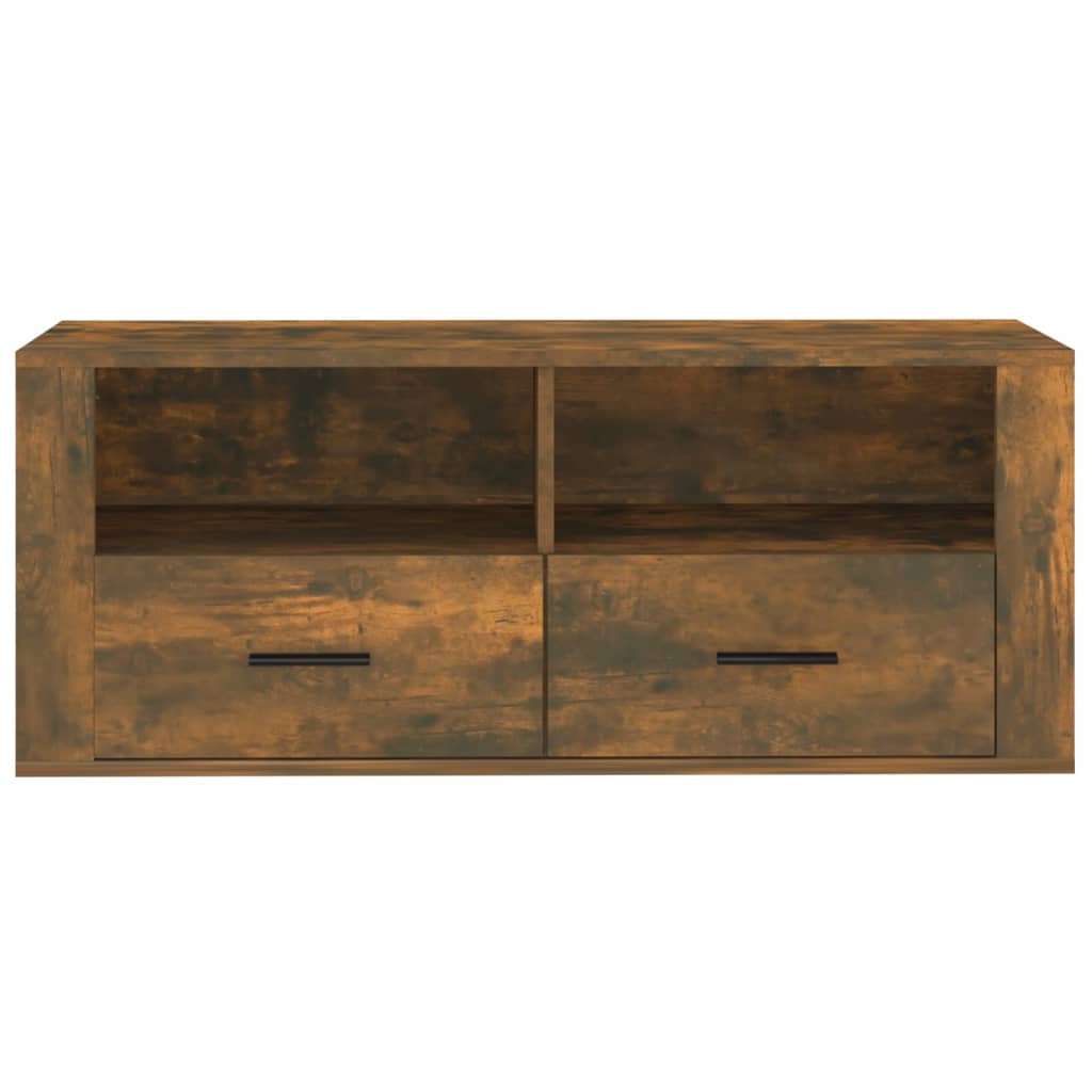 vidaXL TV Cabinet Smoked Oak 100x35x40 cm Engineered Wood