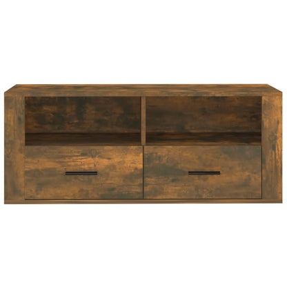 vidaXL TV Cabinet Smoked Oak 100x35x40 cm Engineered Wood
