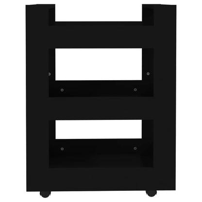 vidaXL Kitchen Trolley Black 60x45x80 cm Engineered Wood