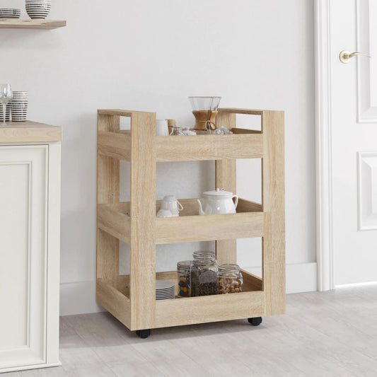 vidaXL Kitchen Trolley Sonoma Oak 60x45x80 cm Engineered Wood