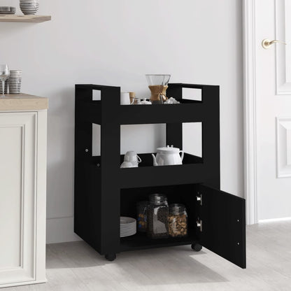 vidaXL Kitchen Trolley Black 60x45x80 cm Engineered Wood
