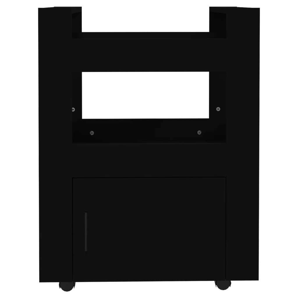 vidaXL Kitchen Trolley Black 60x45x80 cm Engineered Wood