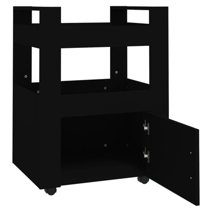 vidaXL Kitchen Trolley Black 60x45x80 cm Engineered Wood