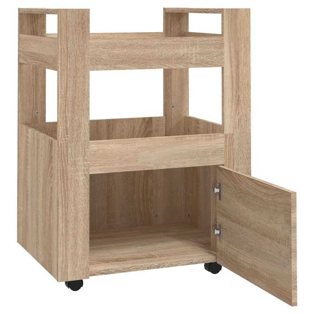vidaXL Kitchen Trolley Sonoma Oak 60x45x80 cm Engineered Wood
