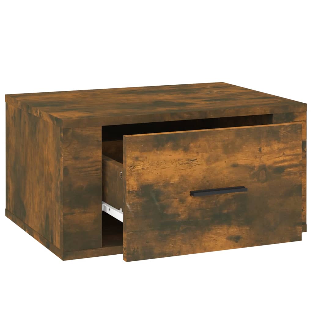 vidaXL Wall-mounted Bedside Cabinet Smoked Oak 50x36x25 cm