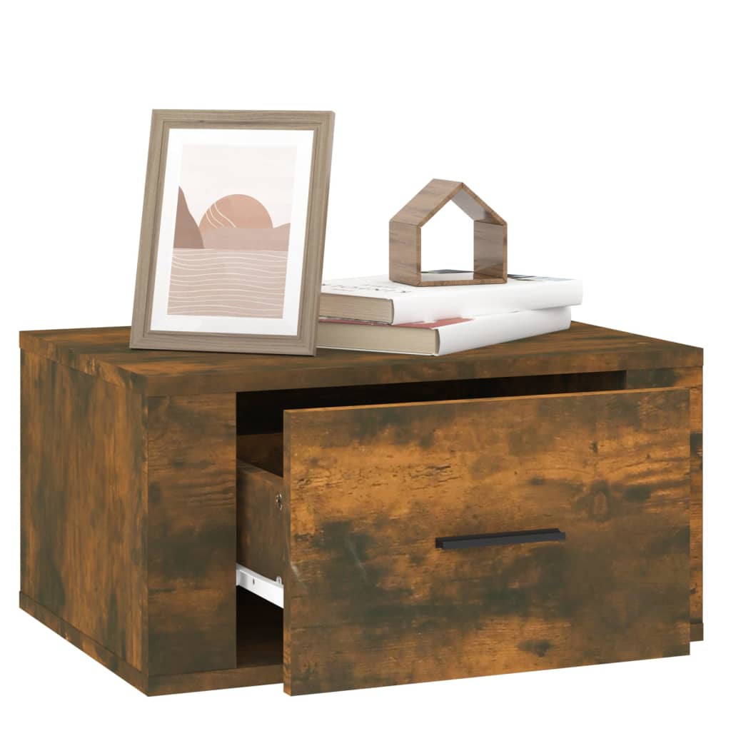 vidaXL Wall-mounted Bedside Cabinets 2 pcs Smoked Oak 50x36x25 cm