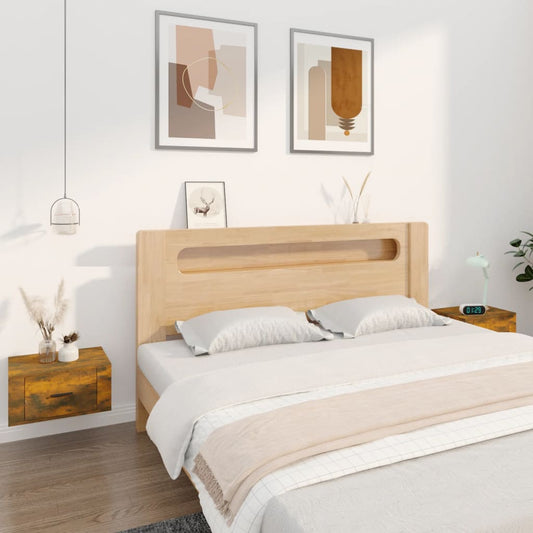 vidaXL Wall-mounted Bedside Cabinets 2 pcs Smoked Oak 50x36x25 cm