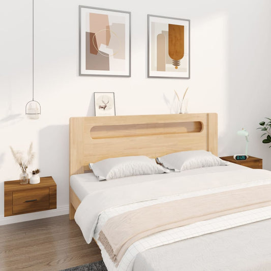 vidaXL Wall-mounted Bedside Cabinets 2 pcs Brown Oak 50x36x25 cm