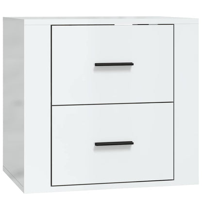 vidaXL Wall-mounted Bedside Cabinet High Gloss White 50x36x47 cm