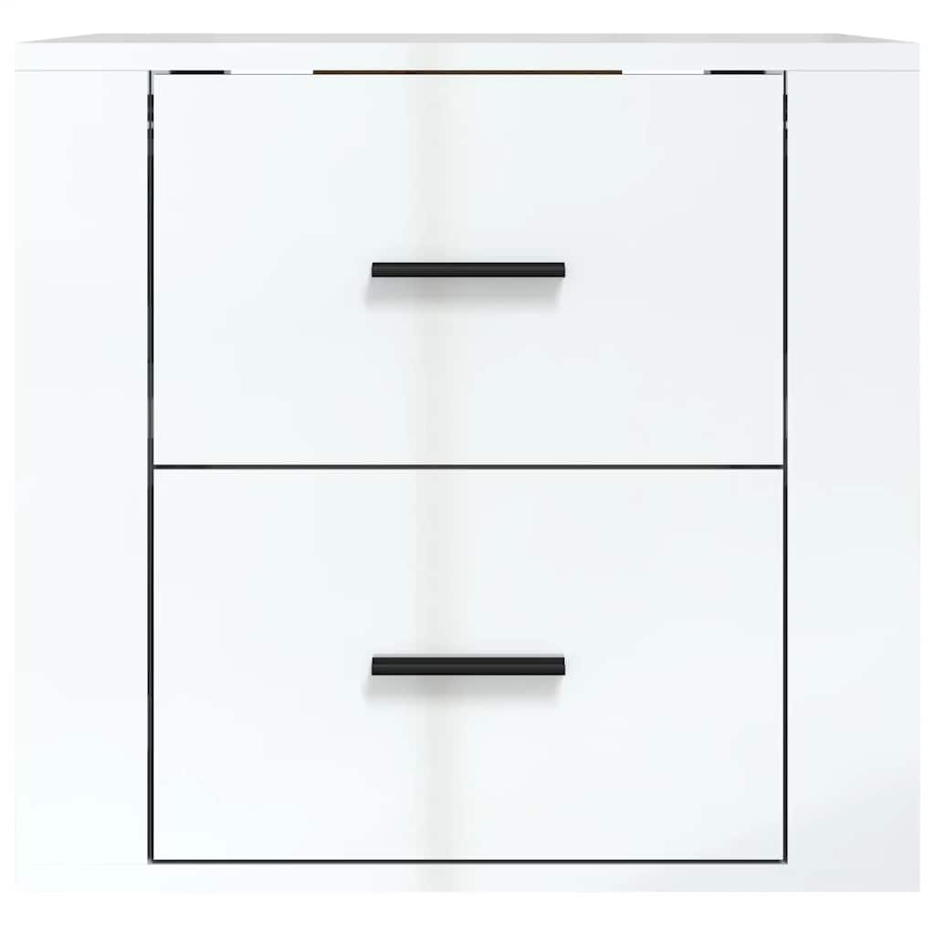 vidaXL Wall-mounted Bedside Cabinet High Gloss White 50x36x47 cm