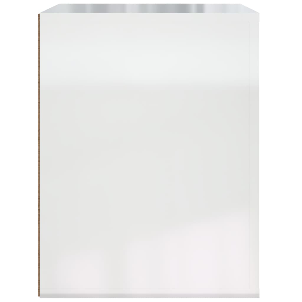 vidaXL Wall-mounted Bedside Cabinet High Gloss White 50x36x47 cm
