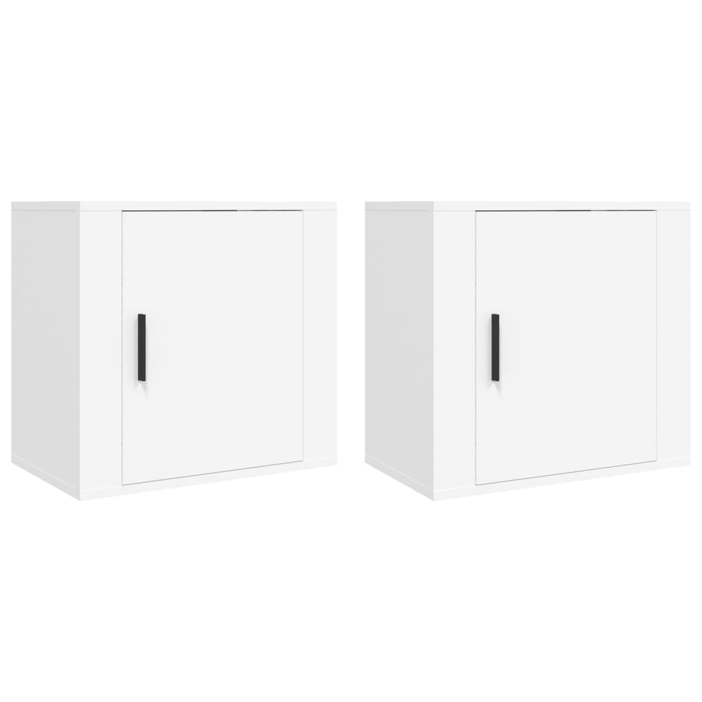 vidaXL Wall-mounted Bedside Cabinets 2 pcs White 50x30x47 cm