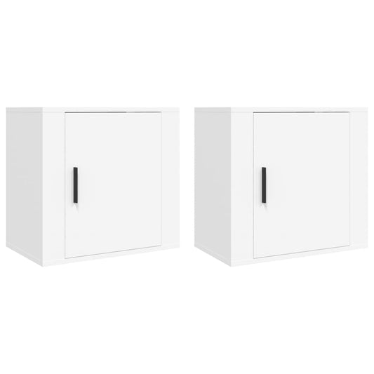 vidaXL Wall-mounted Bedside Cabinets 2 pcs White 50x30x47 cm
