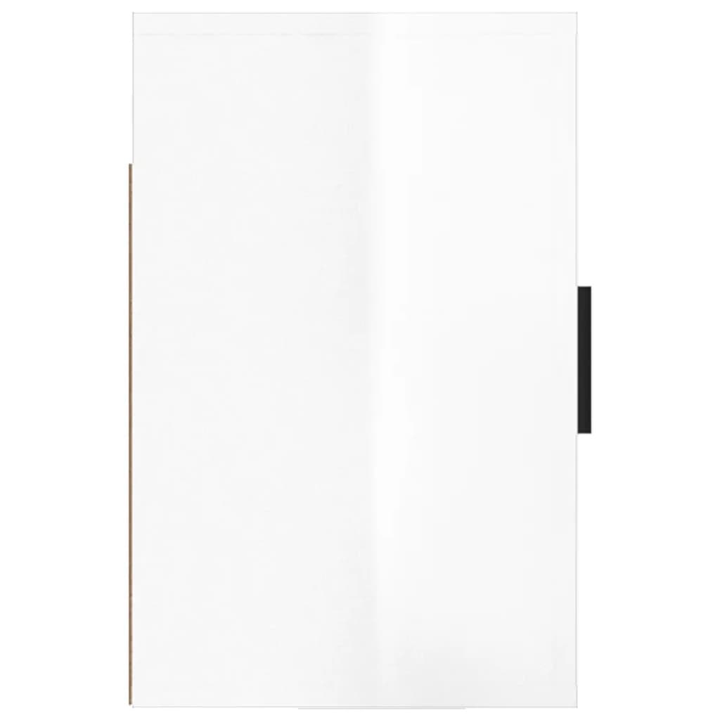 vidaXL Wall-mounted Bedside Cabinet High Gloss White 50x30x47 cm