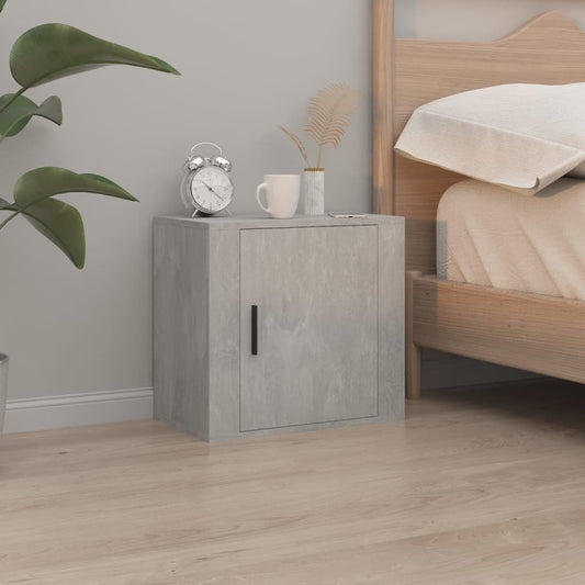 vidaXL Wall-mounted Bedside Cabinet Concrete Grey 50x30x47 cm
