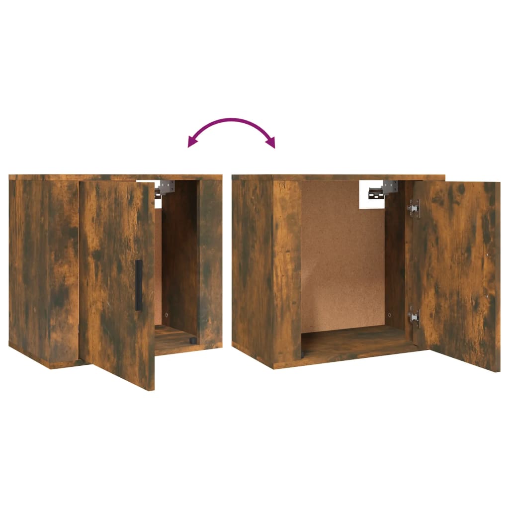 vidaXL Wall-mounted Bedside Cabinet Smoked Oak 50x30x47 cm