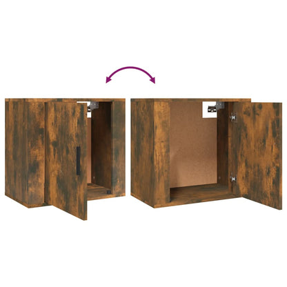vidaXL Wall-mounted Bedside Cabinet Smoked Oak 50x30x47 cm