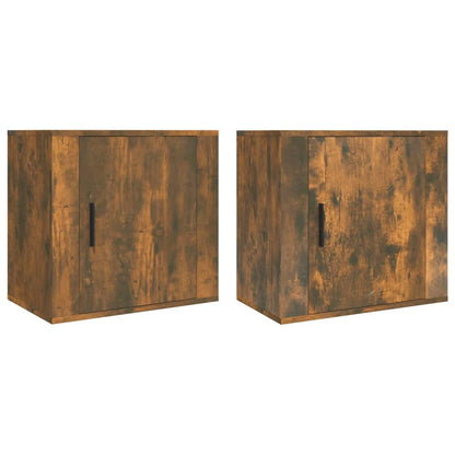 vidaXL Wall-mounted Bedside Cabinets 2 pcs Smoked Oak 50x30x47 cm