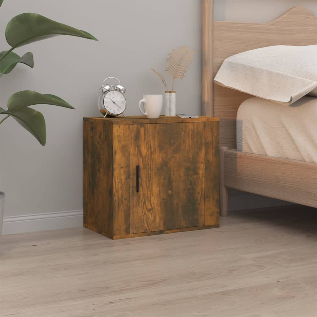 vidaXL Wall-mounted Bedside Cabinets 2 pcs Smoked Oak 50x30x47 cm