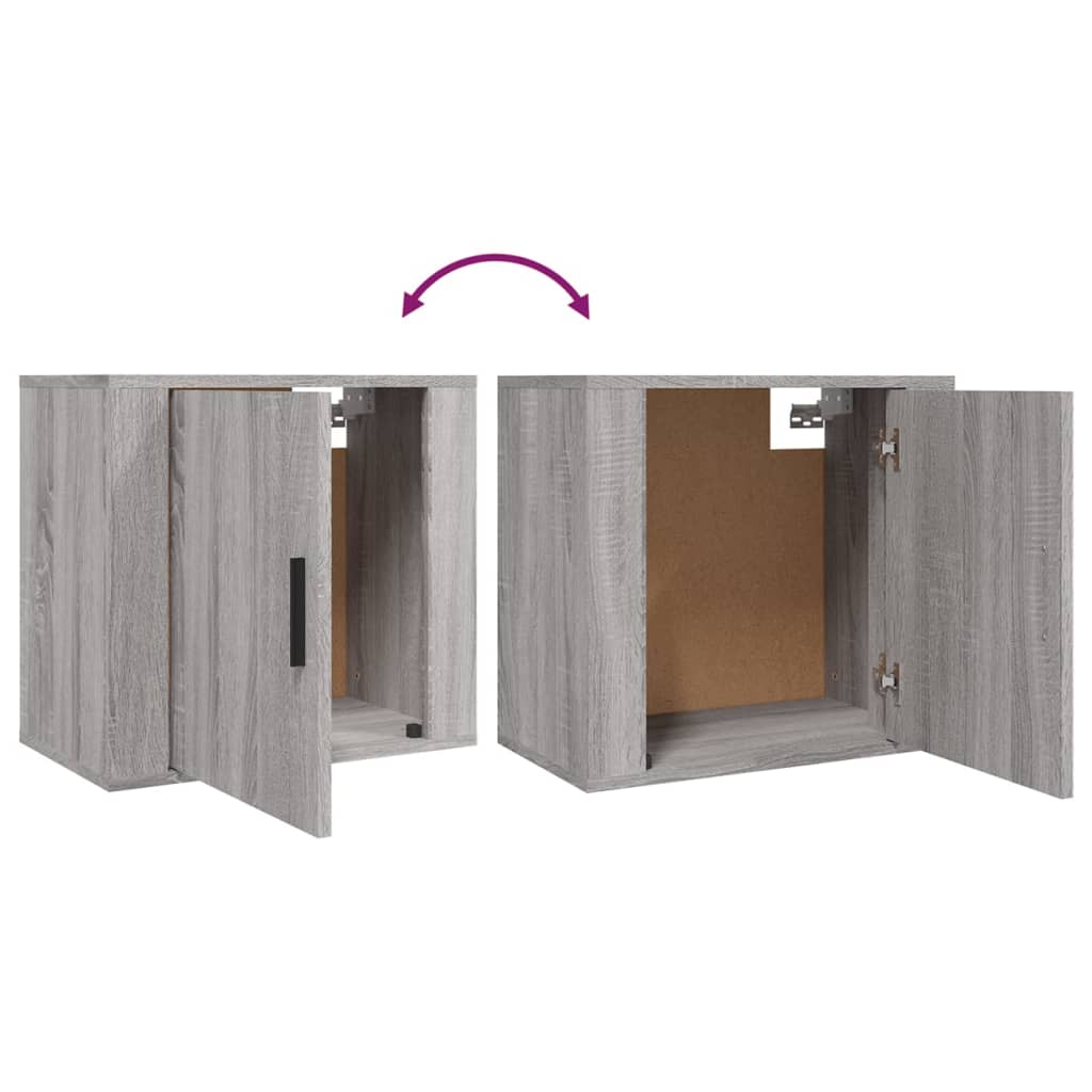 vidaXL Wall-mounted Bedside Cabinet Grey Sonoma 50x30x47 cm