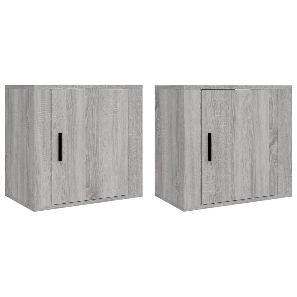 vidaXL Wall-mounted Bedside Cabinets 2 pcs Grey Sonoma 50x30x47 cm