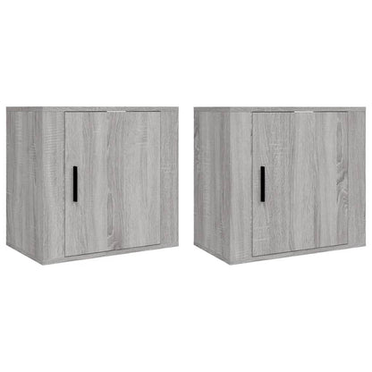 vidaXL Wall-mounted Bedside Cabinets 2 pcs Grey Sonoma 50x30x47 cm
