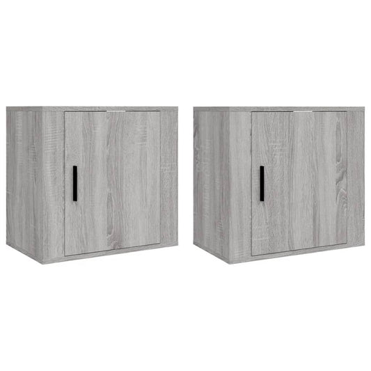 vidaXL Wall-mounted Bedside Cabinets 2 pcs Grey Sonoma 50x30x47 cm