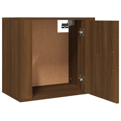 vidaXL Wall-mounted Bedside Cabinet Brown Oak 50x30x47 cm