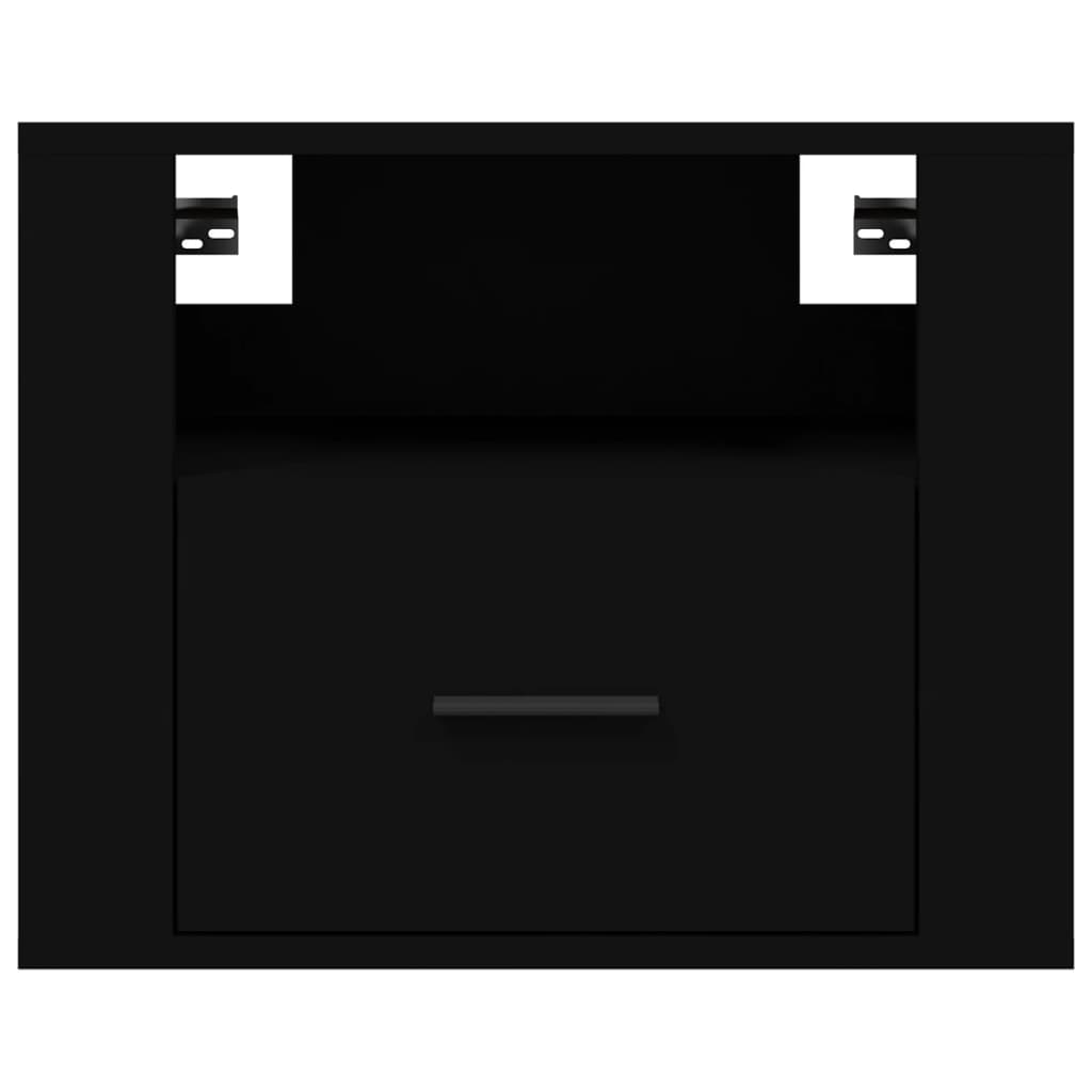 vidaXL Wall-mounted Bedside Cabinet Black 50x36x40 cm