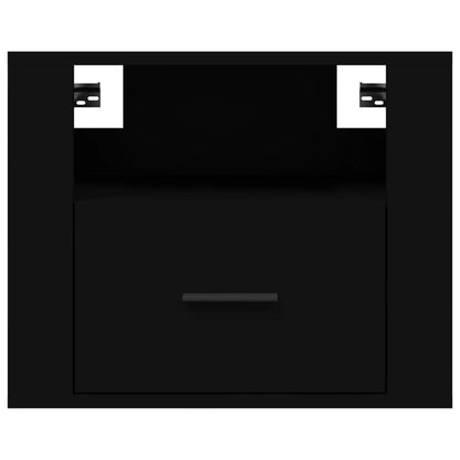 vidaXL Wall-mounted Bedside Cabinet Black 50x36x40 cm