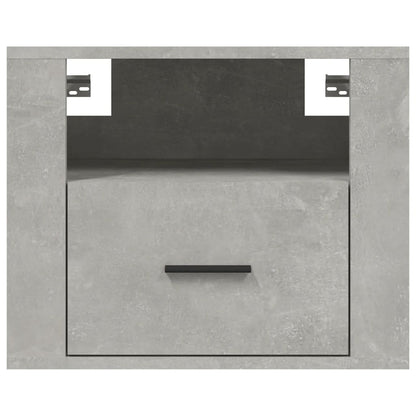 vidaXL Wall-mounted Bedside Cabinet Concrete Grey 50x36x40 cm