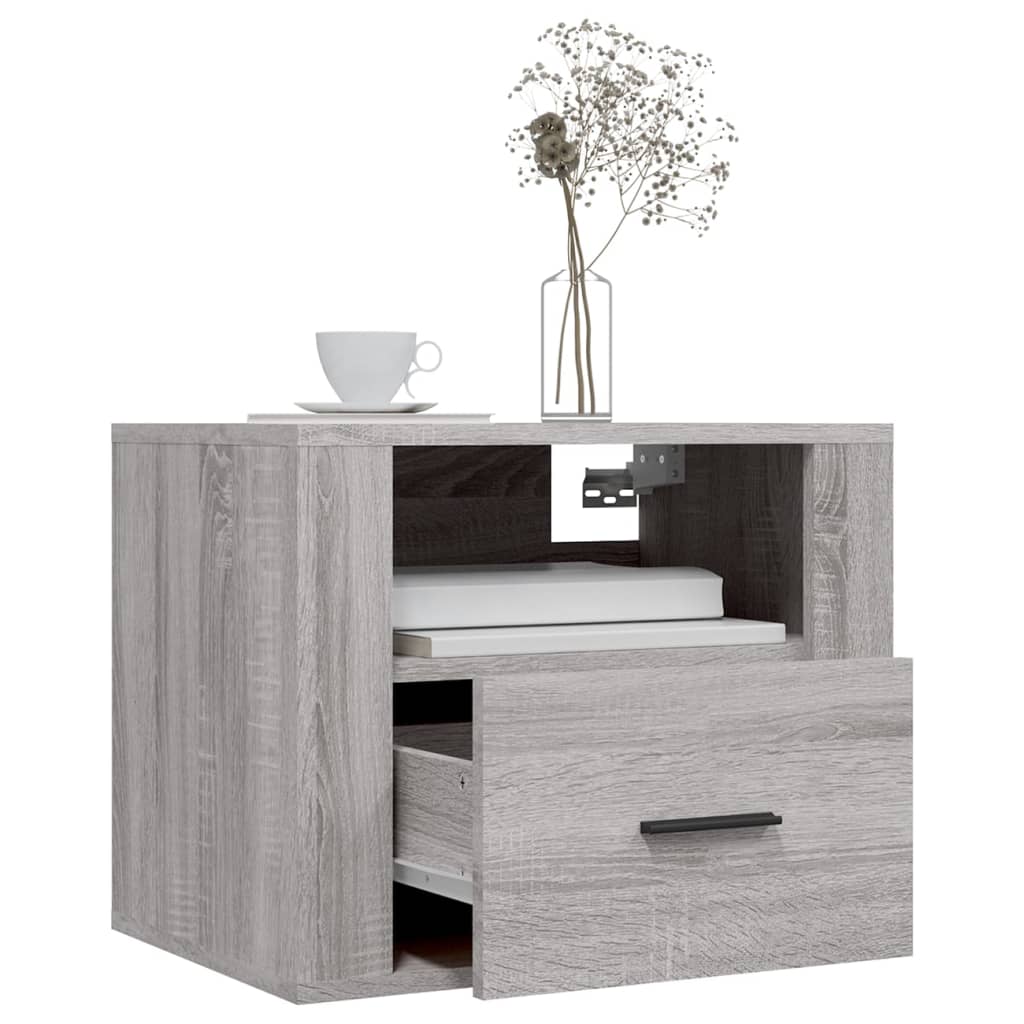vidaXL Wall-mounted Bedside Cabinets 2 pcs Grey Sonoma 50x36x40 cm