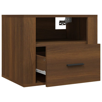 vidaXL Wall-mounted Bedside Cabinet Brown Oak 50x36x40 cm