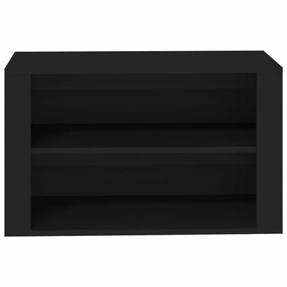 vidaXL Shoe Rack Black 75x35x45 cm Engineered Wood
