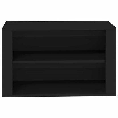 vidaXL Shoe Rack Black 75x35x45 cm Engineered Wood