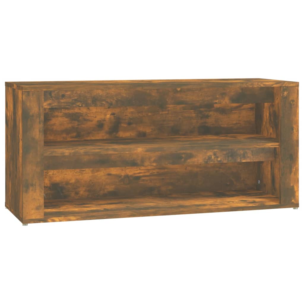 vidaXL Shoe Rack Smoked Oak 100x35x45 cm Engineered Wood