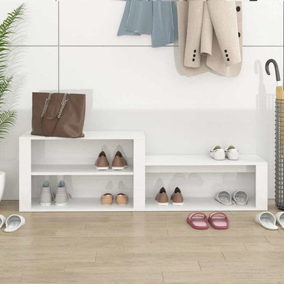 vidaXL Shoe Cabinet High Gloss White 150x35x45 cm Engineered Wood