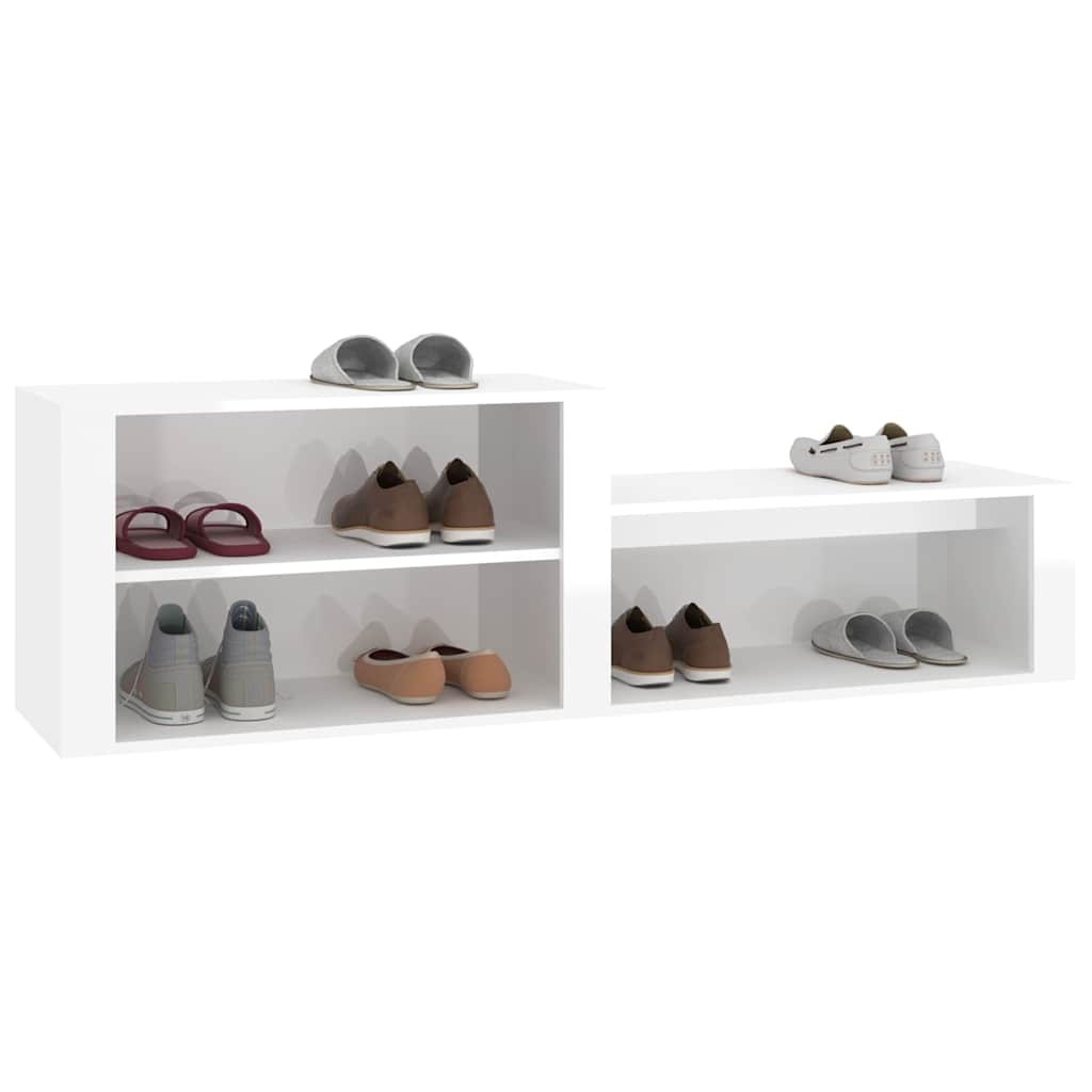 vidaXL Shoe Cabinet High Gloss White 150x35x45 cm Engineered Wood
