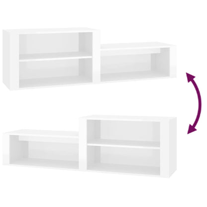 vidaXL Shoe Cabinet High Gloss White 150x35x45 cm Engineered Wood